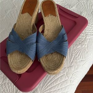 Stubbs & Wootton Blue Espadrille Slides